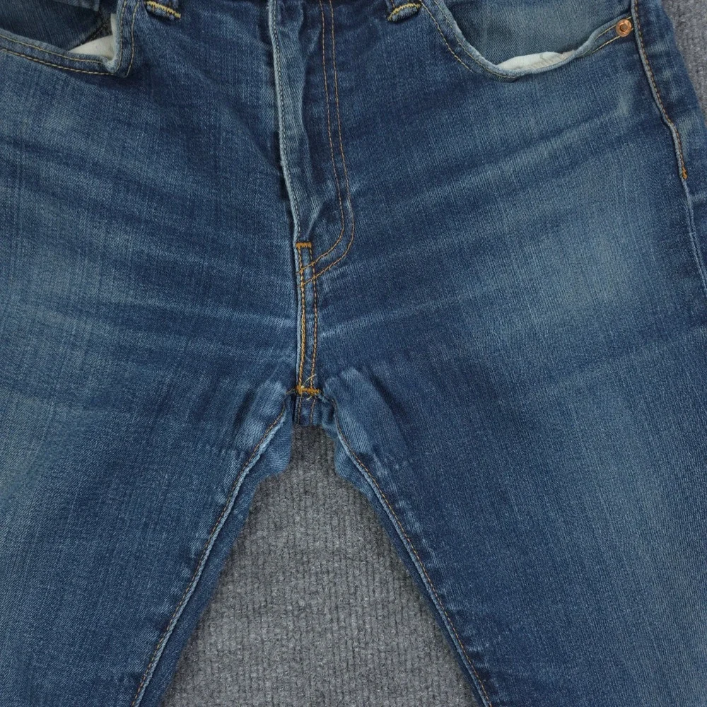 Levi 511 Jeans Mens W34 L34 Blue Slim Fit Denim High Rise Distressed Grunge